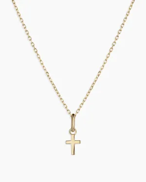 14k Gold Cross Charm Necklace