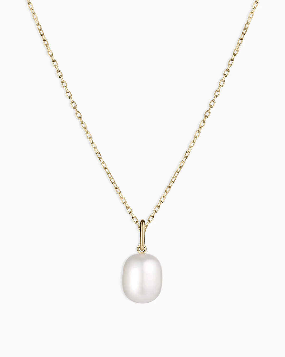 14k Gold Pearl Charm Necklace