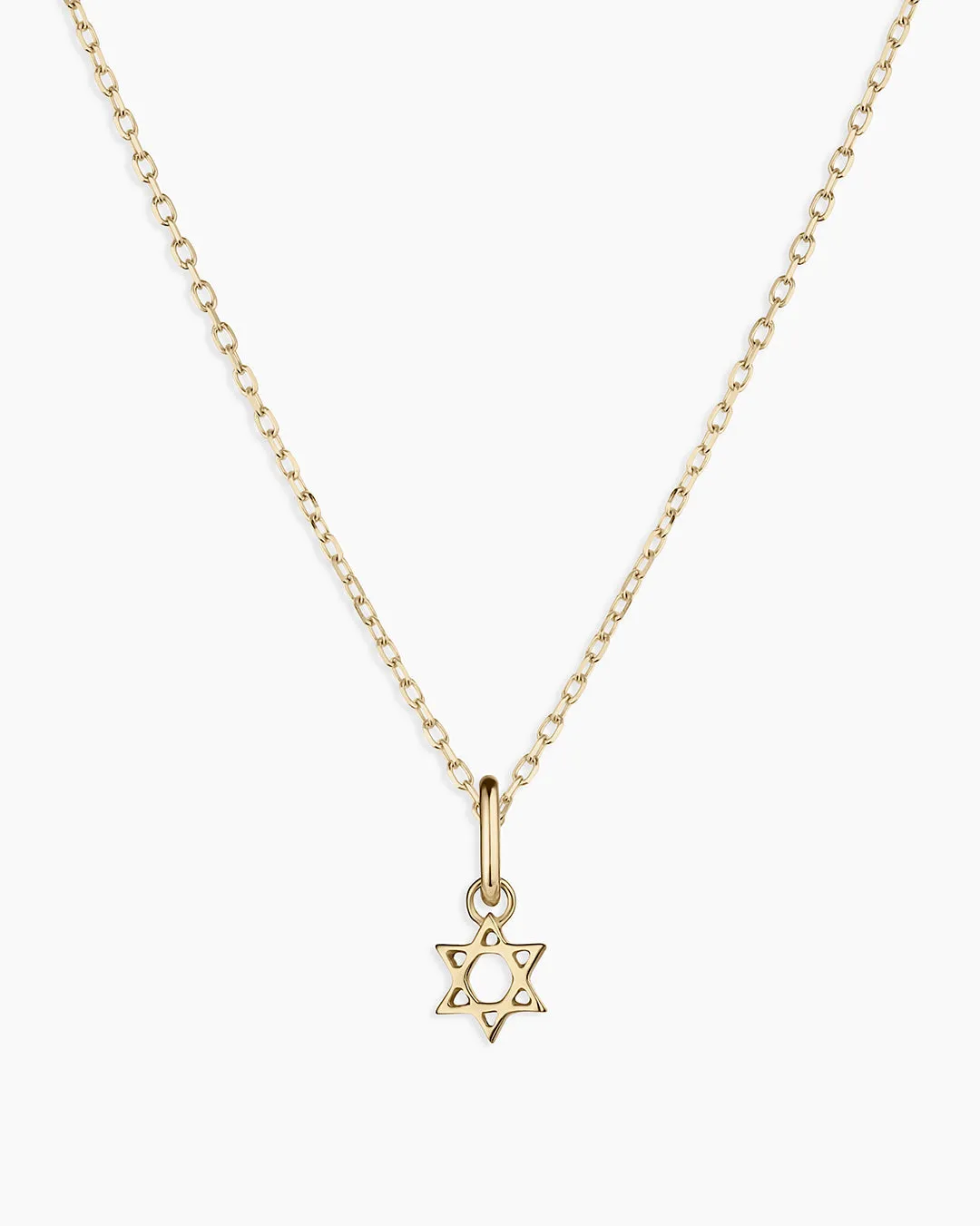 14k Gold Star of David Charm Necklace