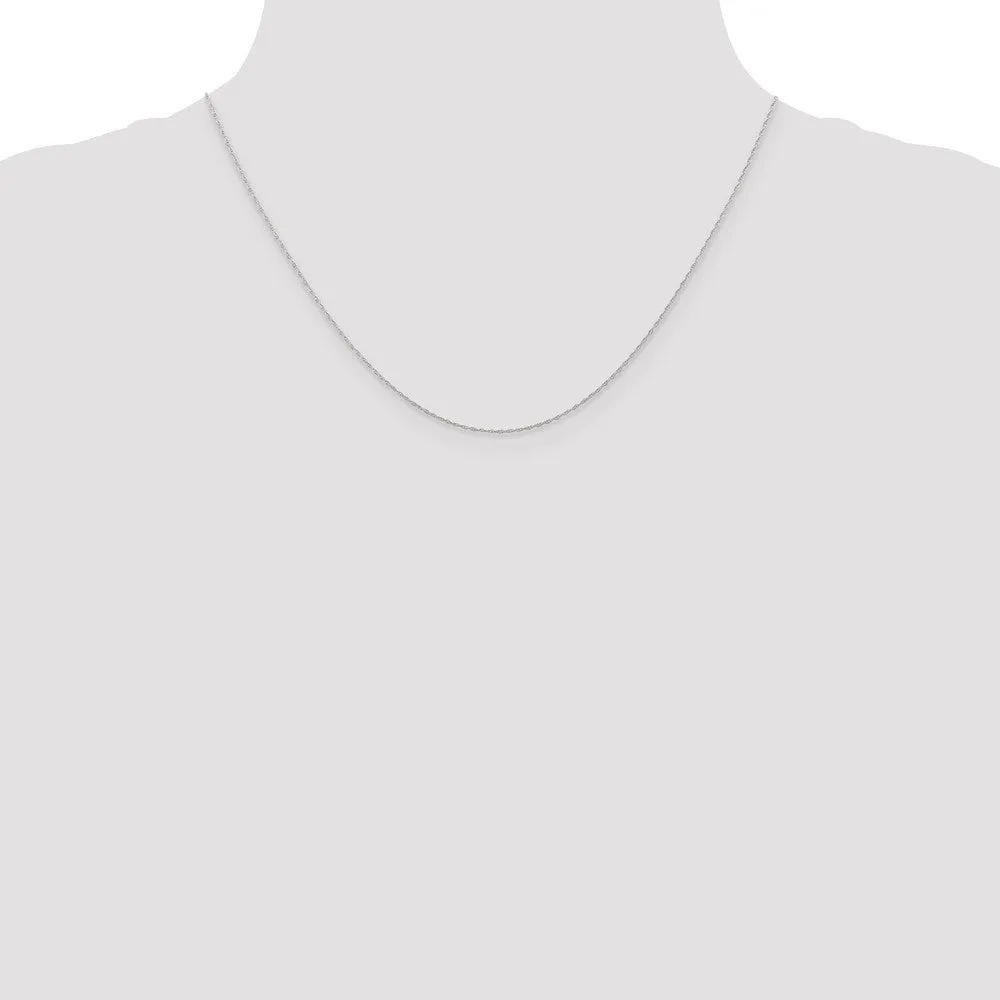 14k White Gold .5 mm (CARDED) Cable Rope Chain | 5RW