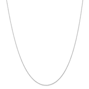 14k White Gold .6 mm Carded Cable Rope Chain | 6RW