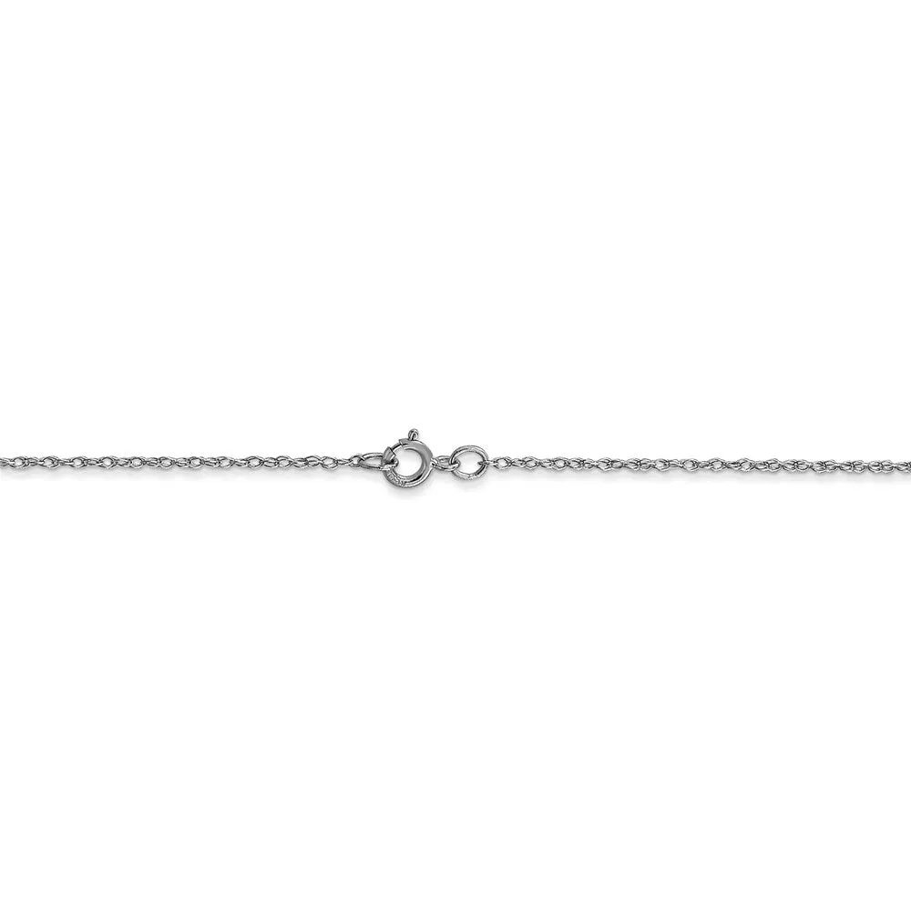 14k White Gold .6 mm Carded Cable Rope Chain | 6RW