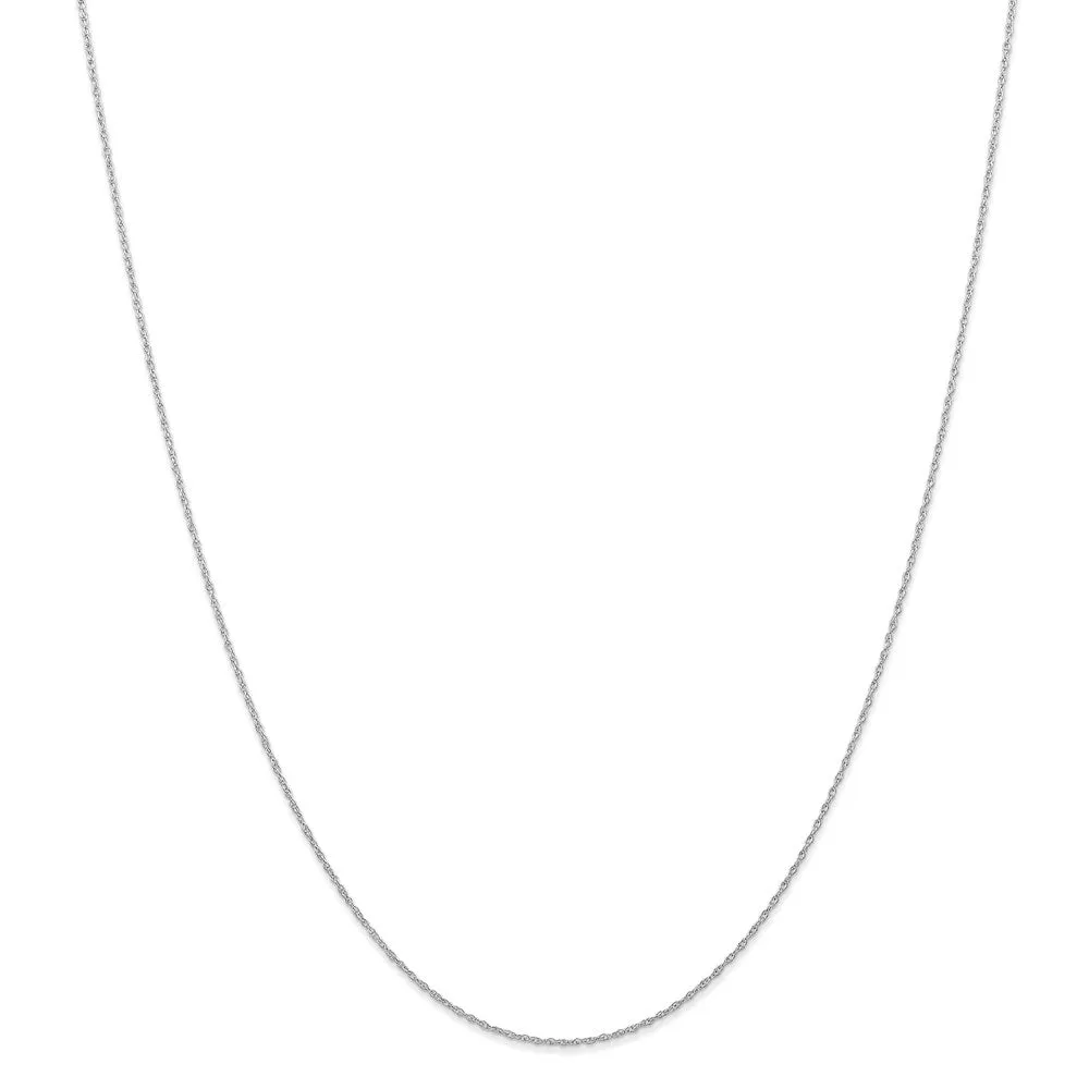 14k White Gold .6 mm Carded Cable Rope Chain | 6RW