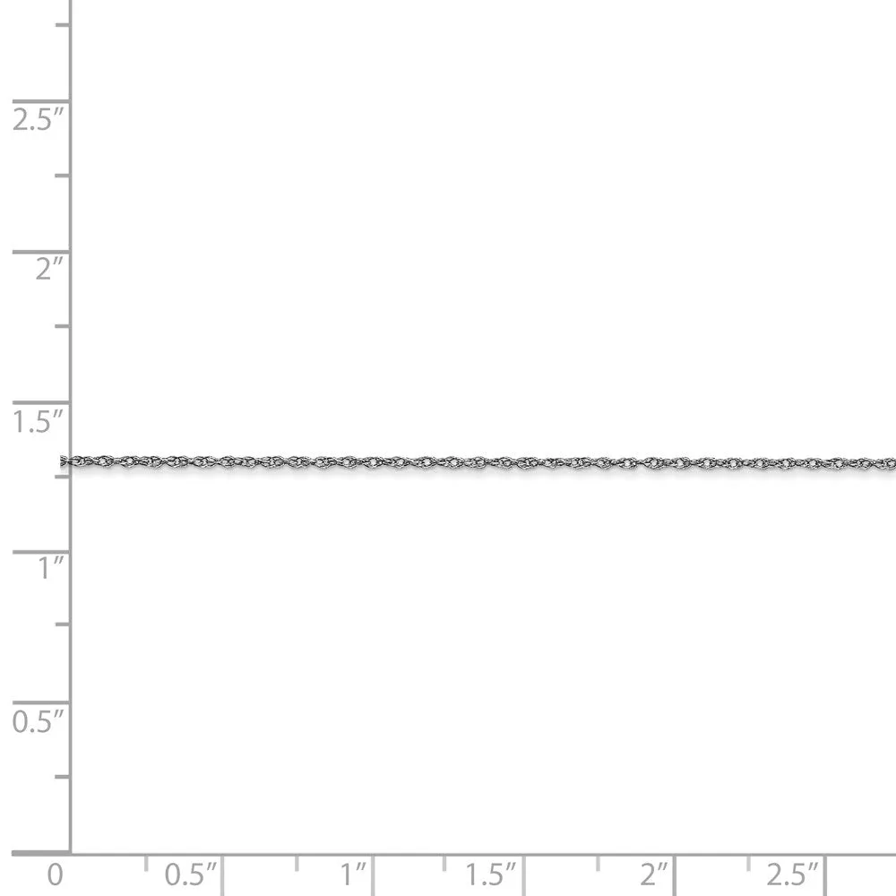 14k White Gold .6 mm Carded Cable Rope Chain | 6RW