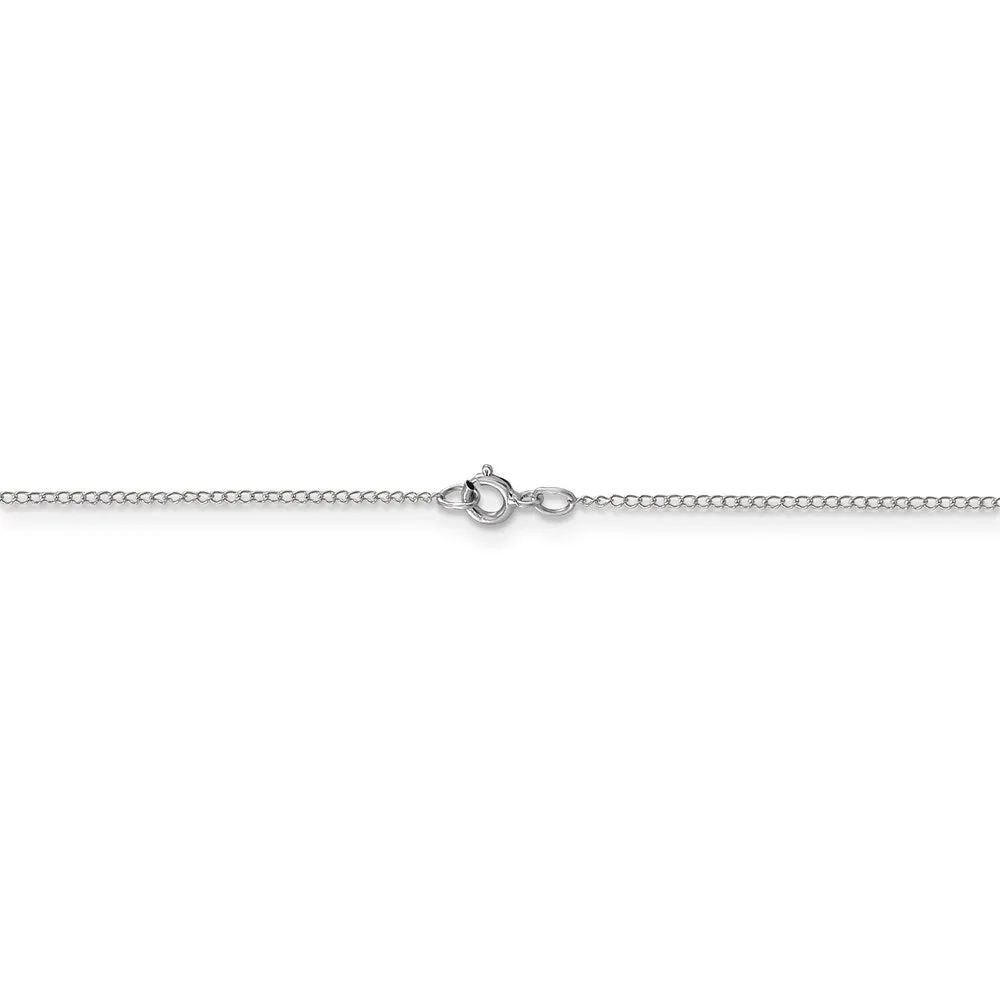 14k White Gold Carded Curb Chain | 8CW