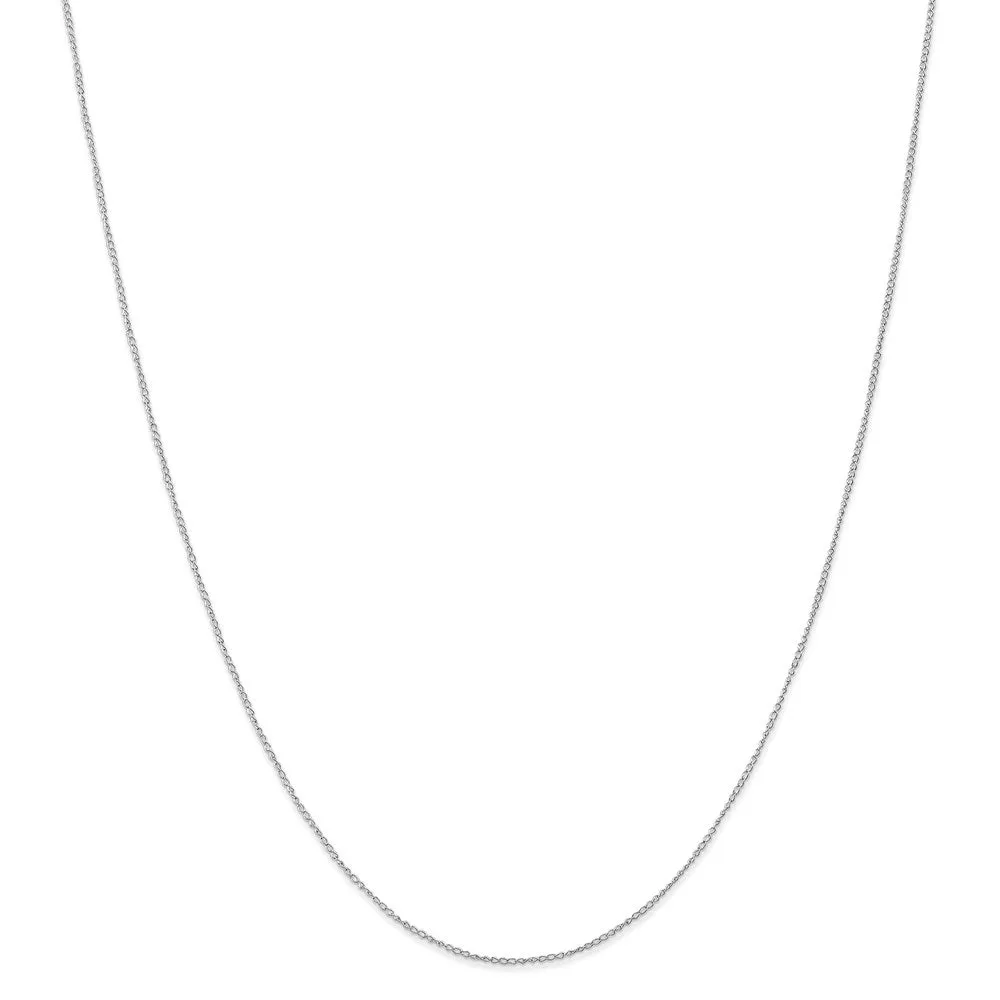 14k White Gold Carded Curb Chain | 8CW