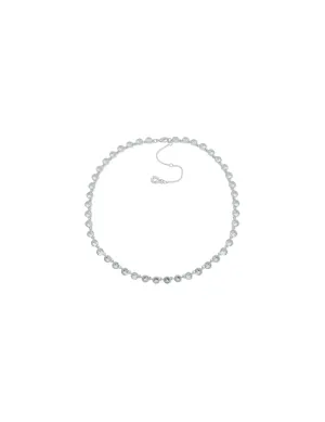 16IN Silver CZ Collar Necklace