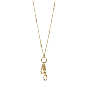 18" "Design Your Own" Small Charm Chain Necklace with Diamonds, 2 Charm Stations