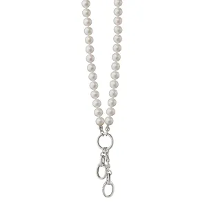 18" "Design Your Own" Sterling Silver Pearl Charm Chain Necklace, 2 Charm Stations