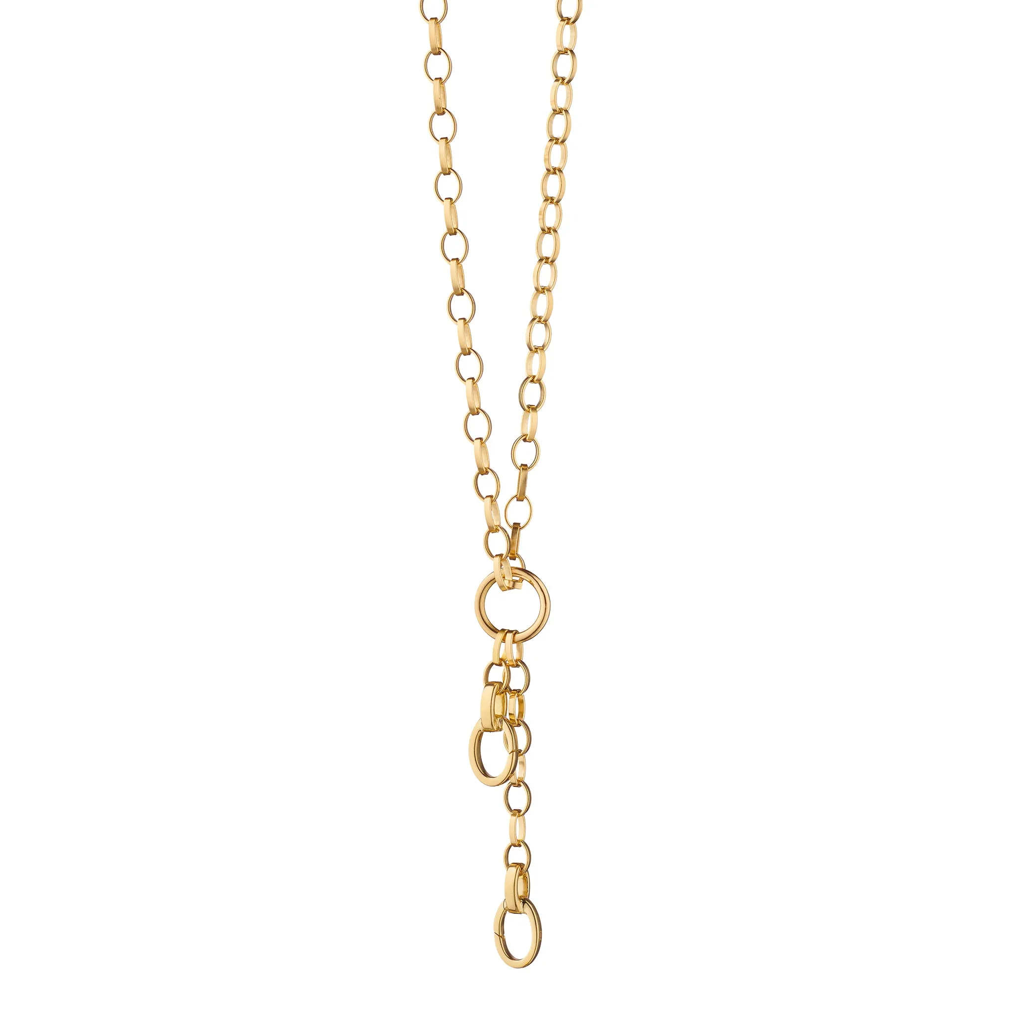 20" "Design Your Own" Large Link 18K Gold Charm Chain Necklace, 2 Charm Stations
