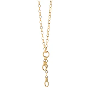 20" "Design Your Own" Large Link 18K Gold Charm Chain Necklace, 2 Charm Stations