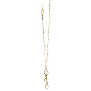 30" "Design Your Own" Small Link 18K Gold Charm Chain Necklace, 3 Charm Stations