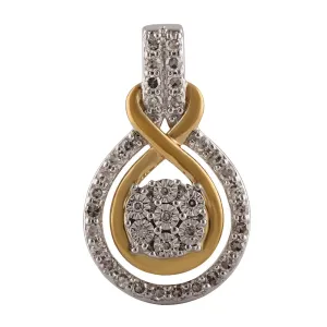 9ct White and Yellow Gold Diamond Penadant