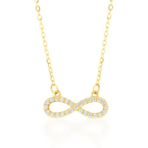 9ct Yellow Gold "Everlasting Love" 45cm Zirconia Infinity Necklet