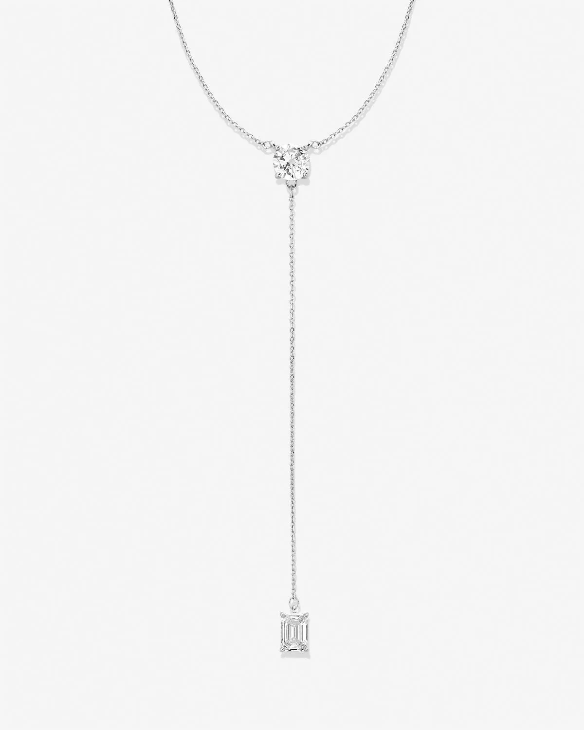 Beautifully Broken Emerald Cut Lariat Necklace