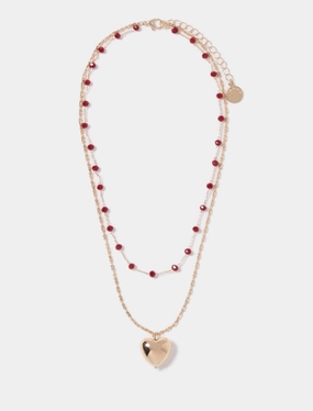 Bella Beaded Heart Necklace
