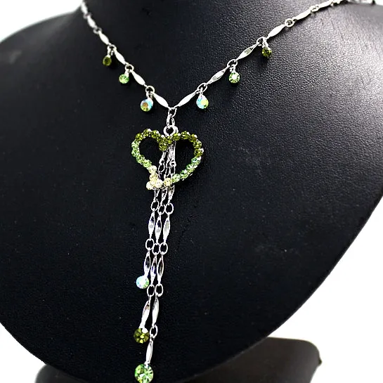 Birthday Gift For Sister Ideas Crystal Silver Earring Necklace Set