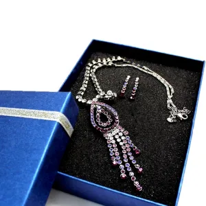 Birthday Gift For Sister Ideas Teardrop Crystal Earring Necklace Set
