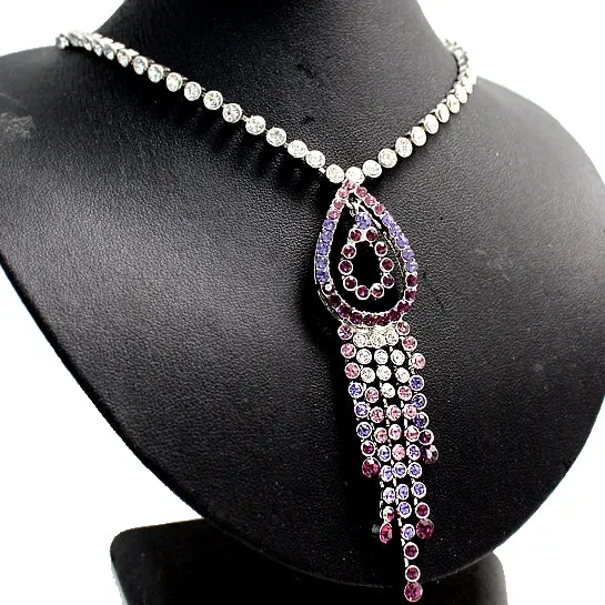 Birthday Gift For Sister Ideas Teardrop Crystal Earring Necklace Set
