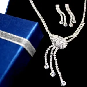 Birthday Present For Girlfriend Taerdrop Tassel Necklace Earring Set