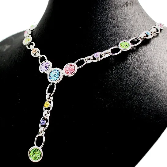 Birthday Present For Wife Crystal Earring Plating Necklace Set