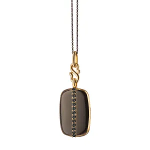 Black Enamel Vermeil "Britt" Locket with Black Diamonds