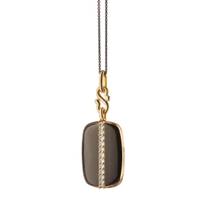 Black Enamel Vermeil "Britt" Locket with White Diamonds