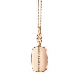 Blush Enamel 18K Rose Gold "Britt" Locket with Cognac Diamonds