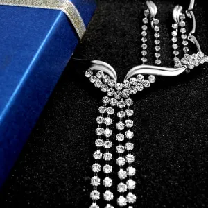Charming Crystal Necklace Earring Set anniversary gifts for her