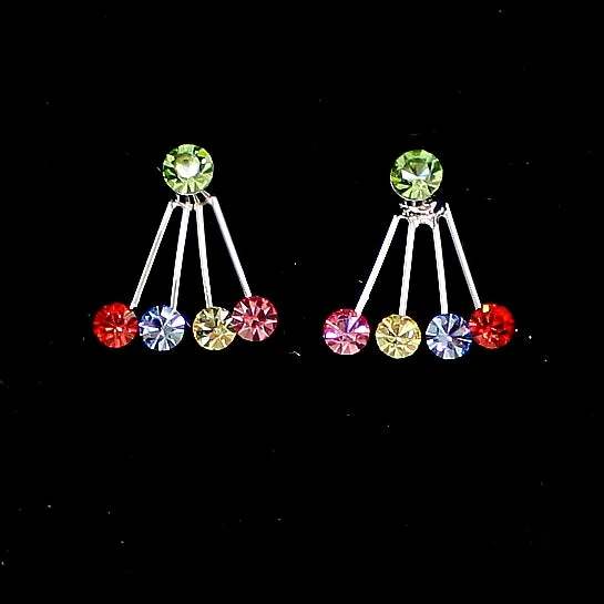 Christmas Presents For Wife Crystal Flower Silver Earring Necklace Set