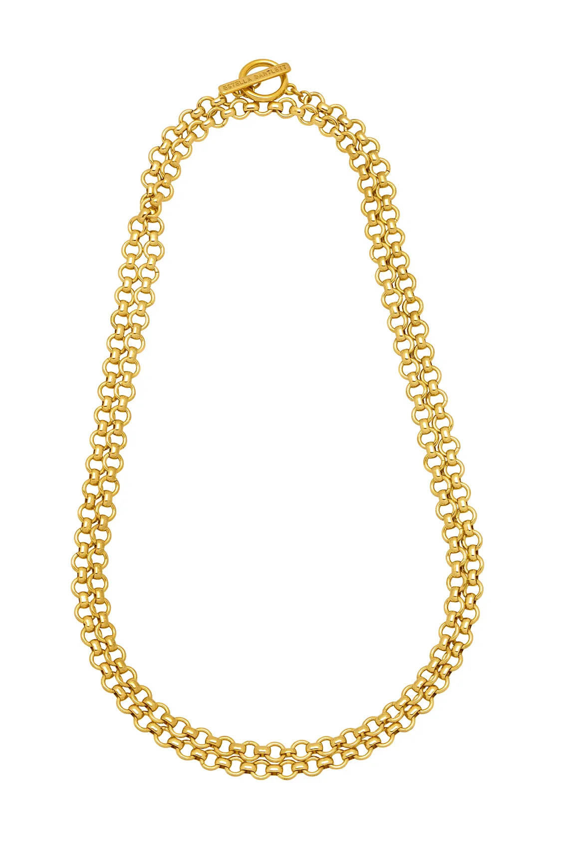Chunky Double Chain T-Bar Necklace