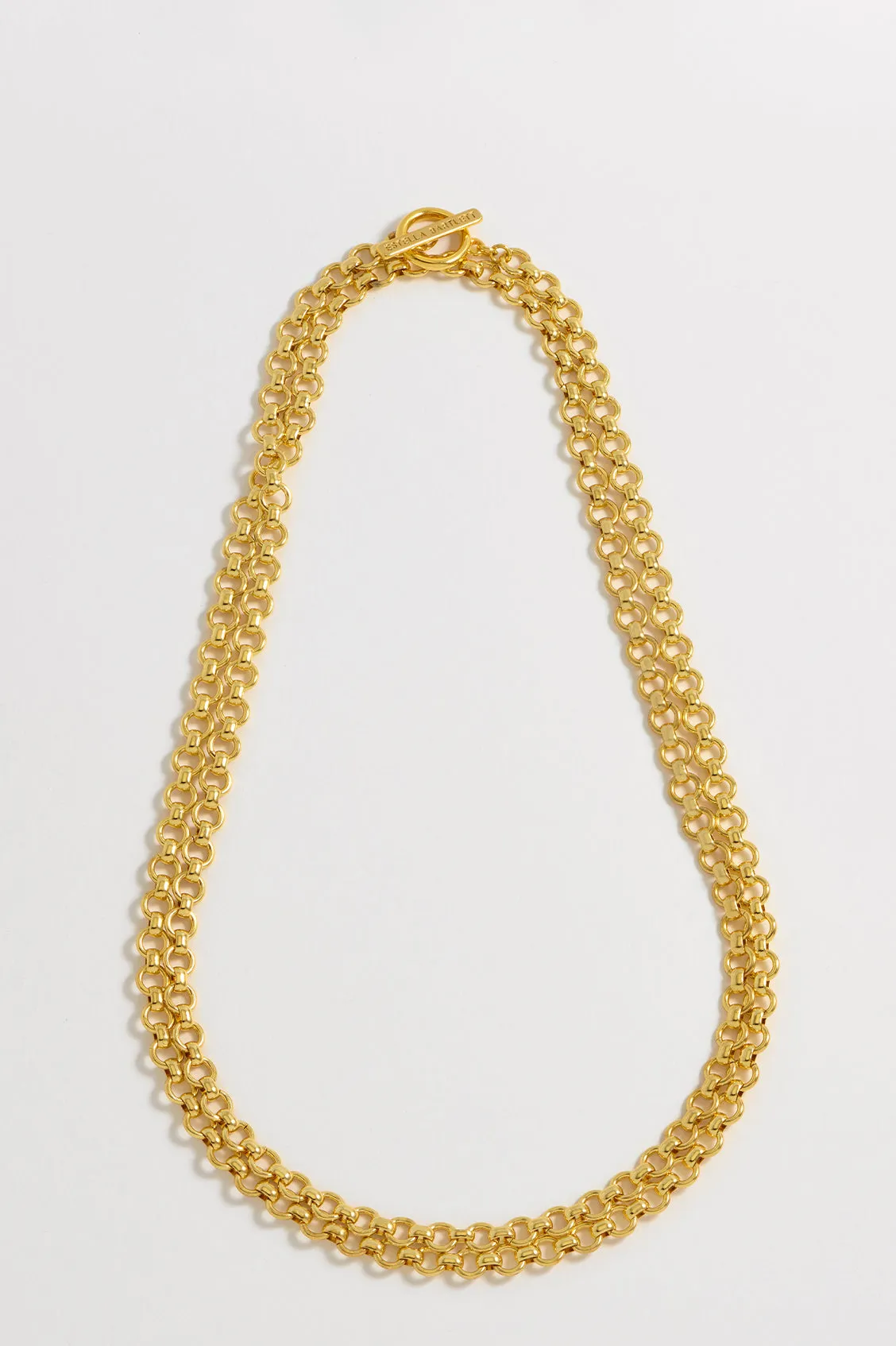 Chunky Double Chain T-Bar Necklace