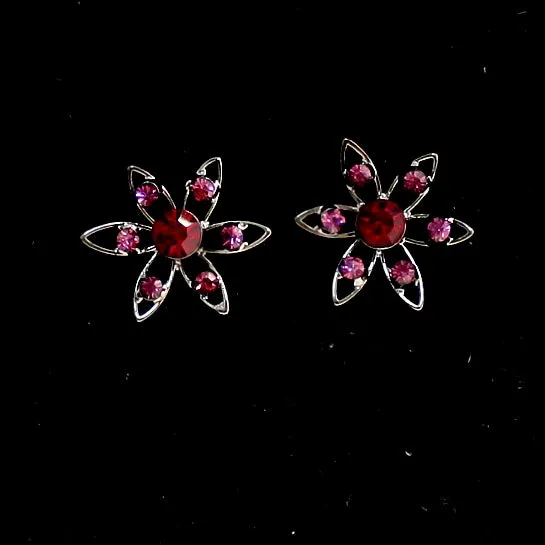 Crystal Colorful Flowers Gun Necklace Set