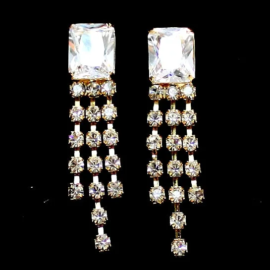 Crystal Earring Tassel Necklace Set Christmas Gift Idea For Wife
