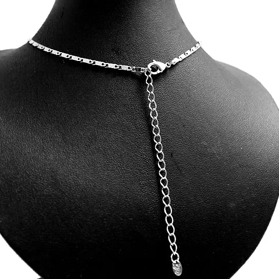 Crystal Silver Tassel Necklace Set