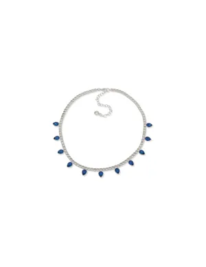 Cup Chain Necklace With Siam Heart Stones