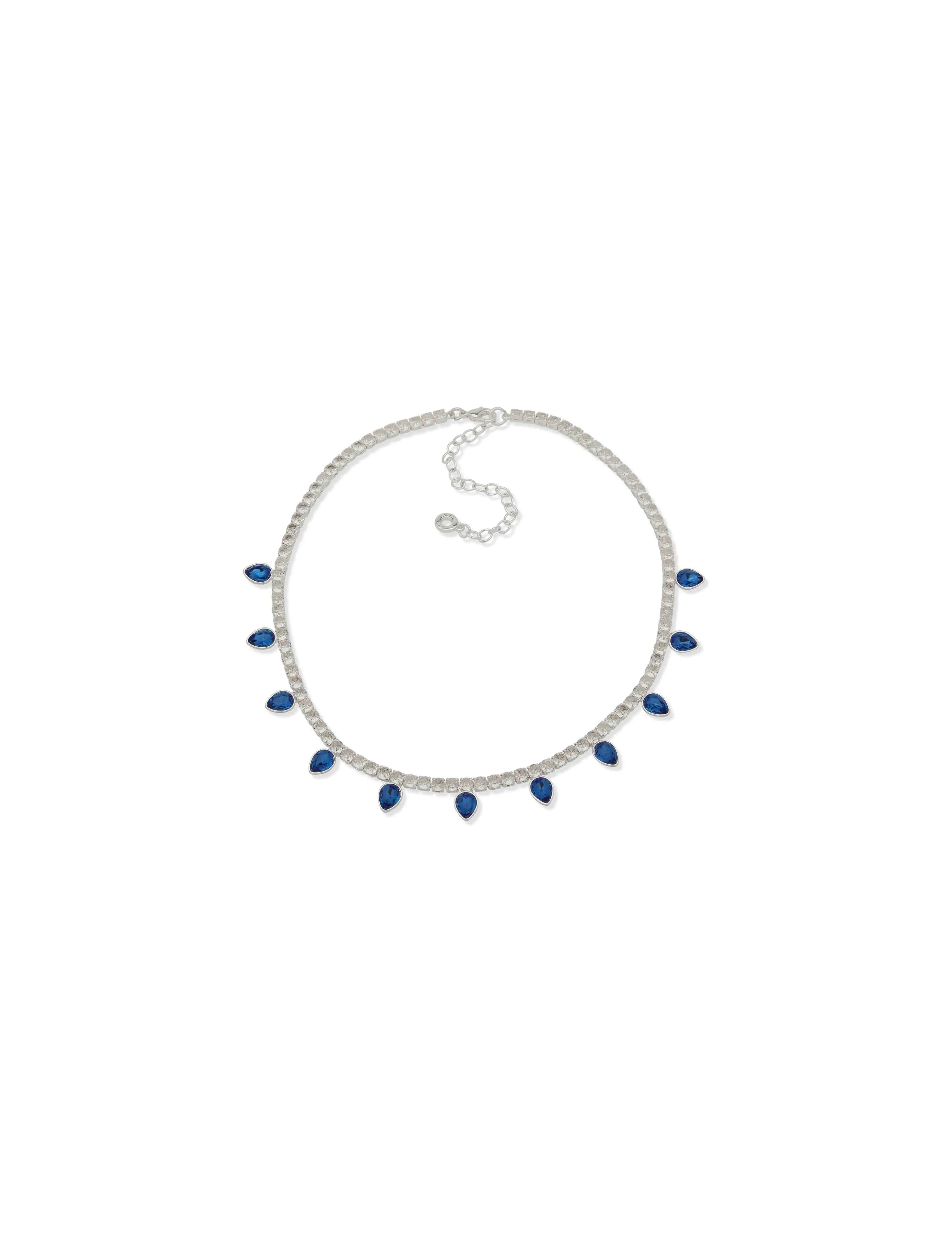 Cup Chain Necklace With Siam Heart Stones