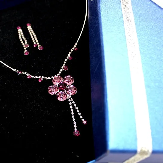 Customized Gifts For Her Silver Tassel Earring Necklace Set