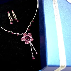 Customized Gifts For Her Silver Tassel Earring Necklace Set