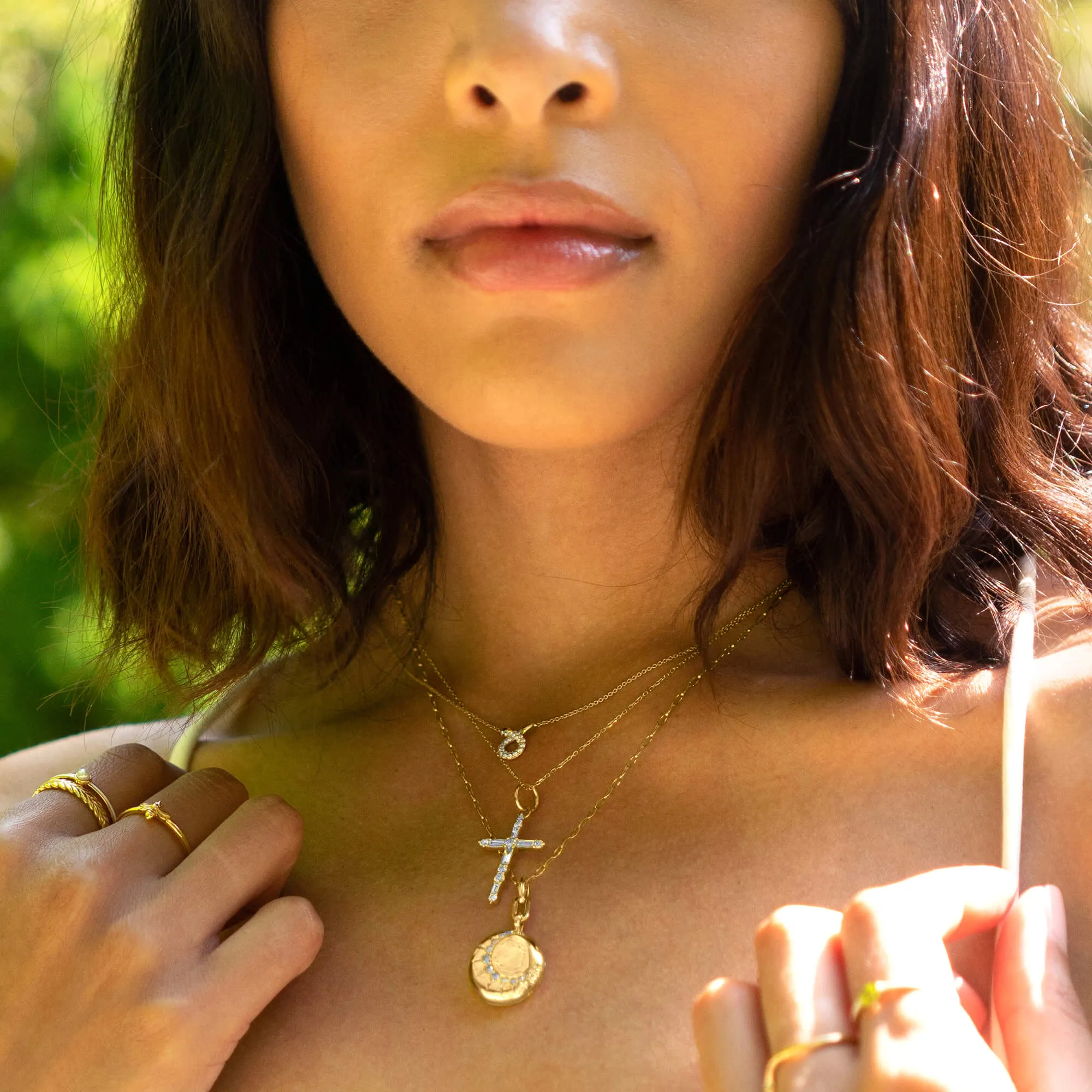 Diamond Cross Charm