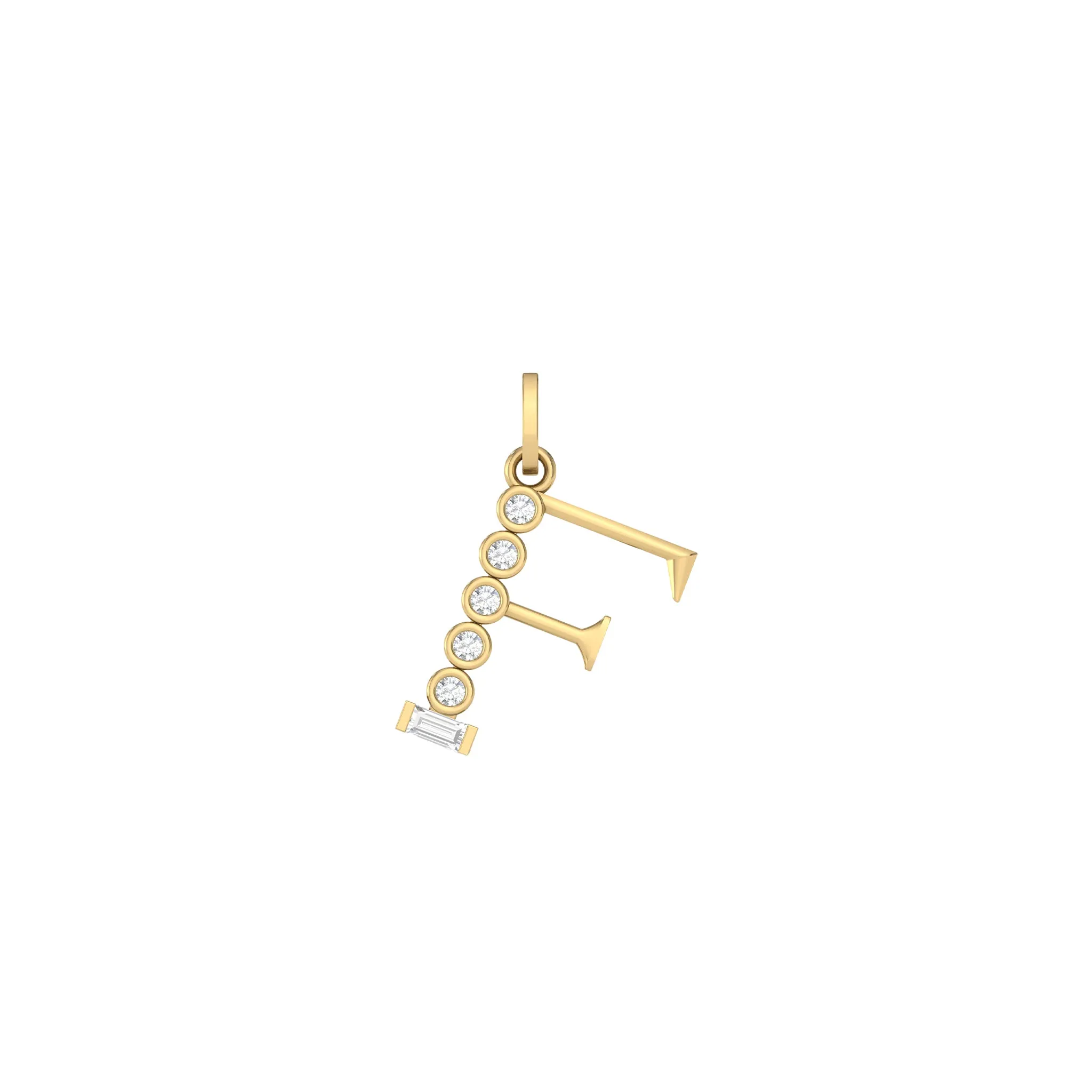 Diamond Initial Pendants in 18K Yellow Gold