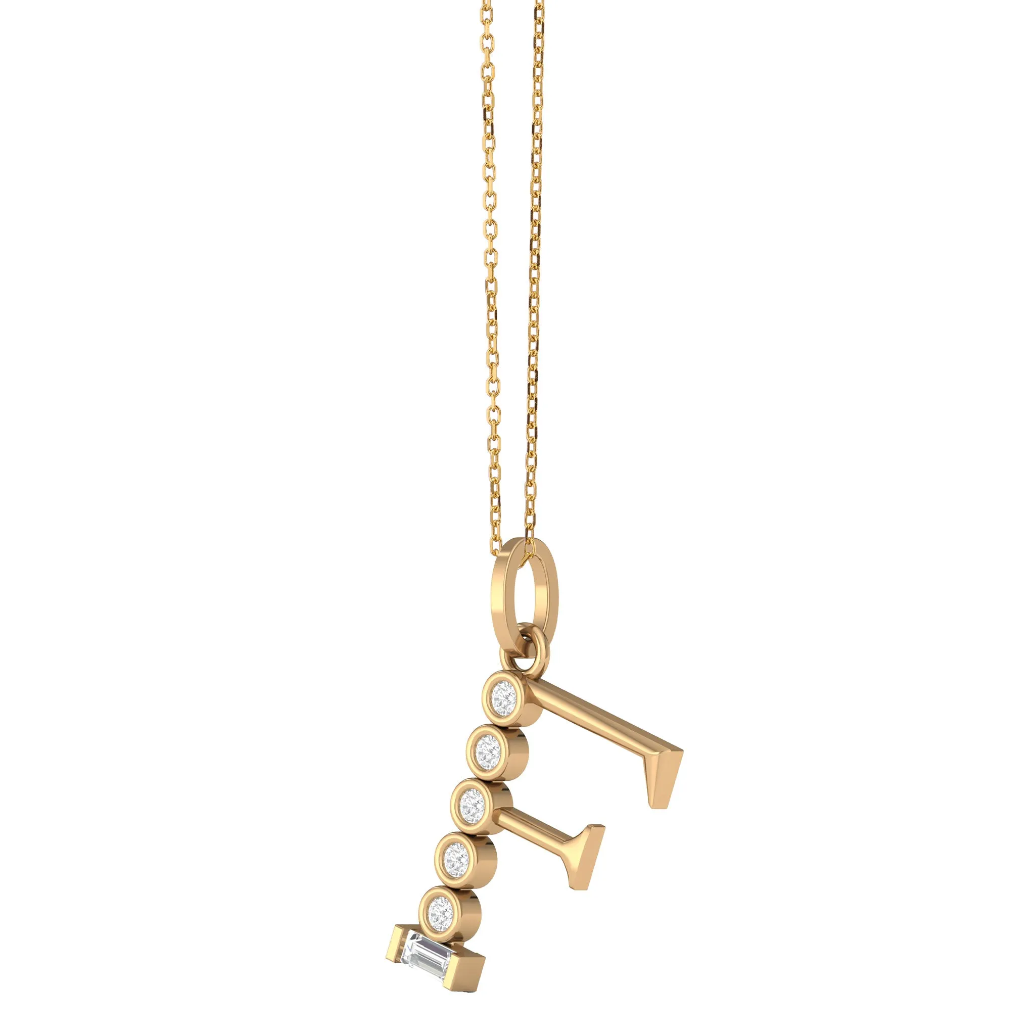 Diamond Initial Pendants in 18K Yellow Gold