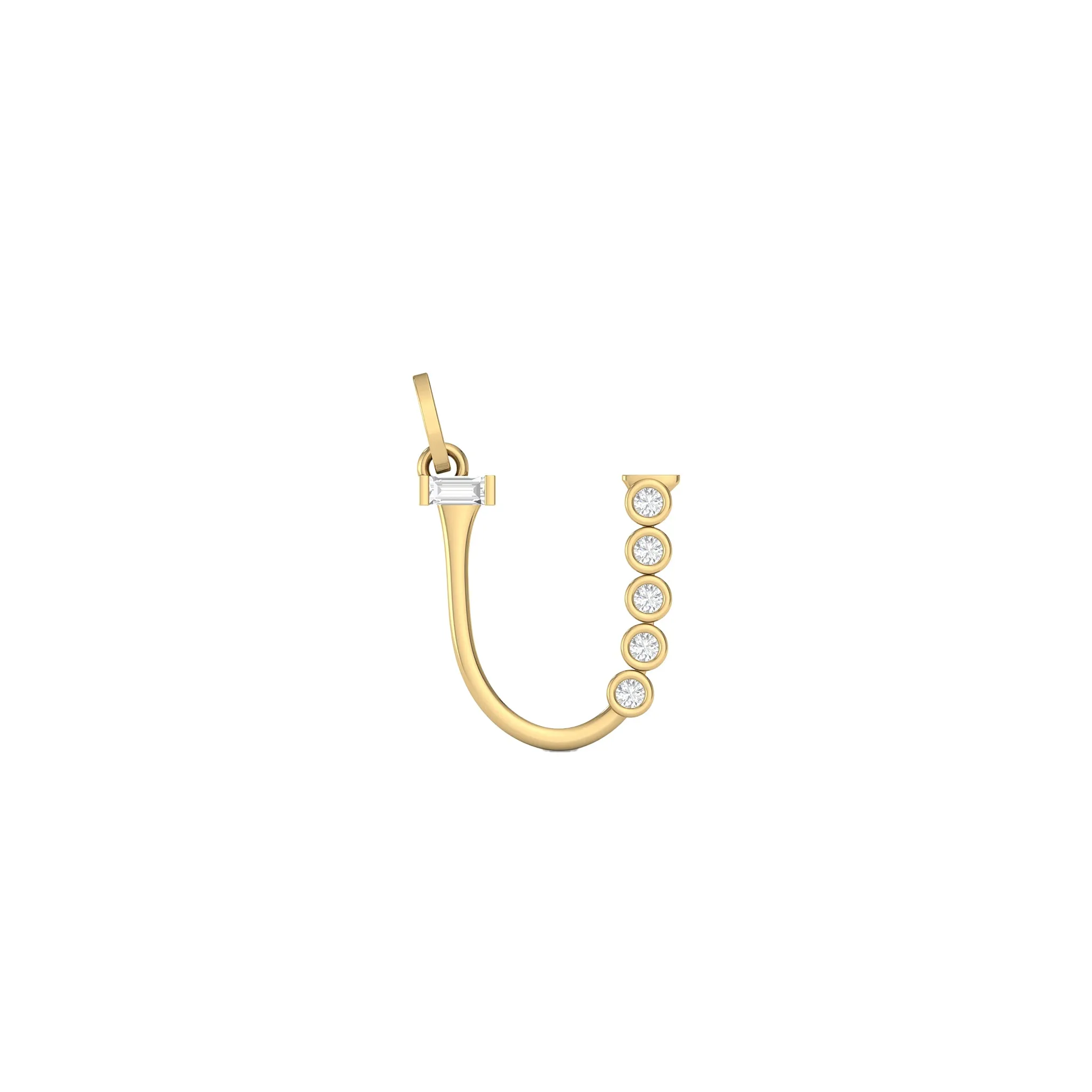 Diamond Initial Pendants in 18K Yellow Gold