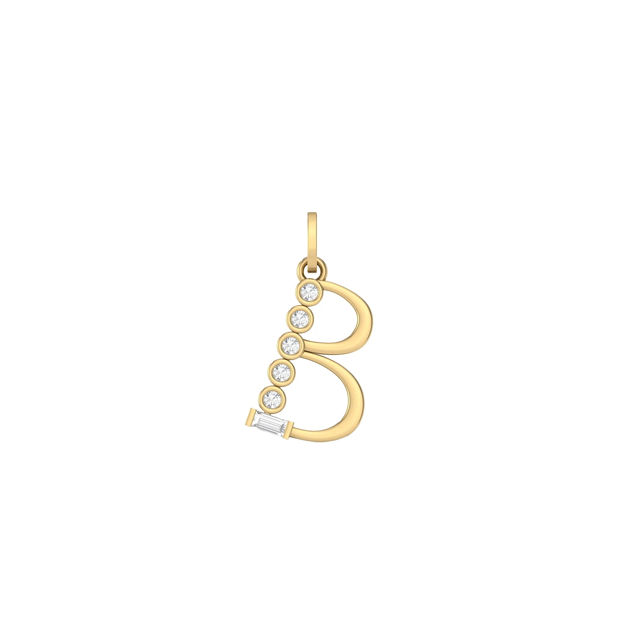 Diamond Initial Pendants in 18K Yellow Gold