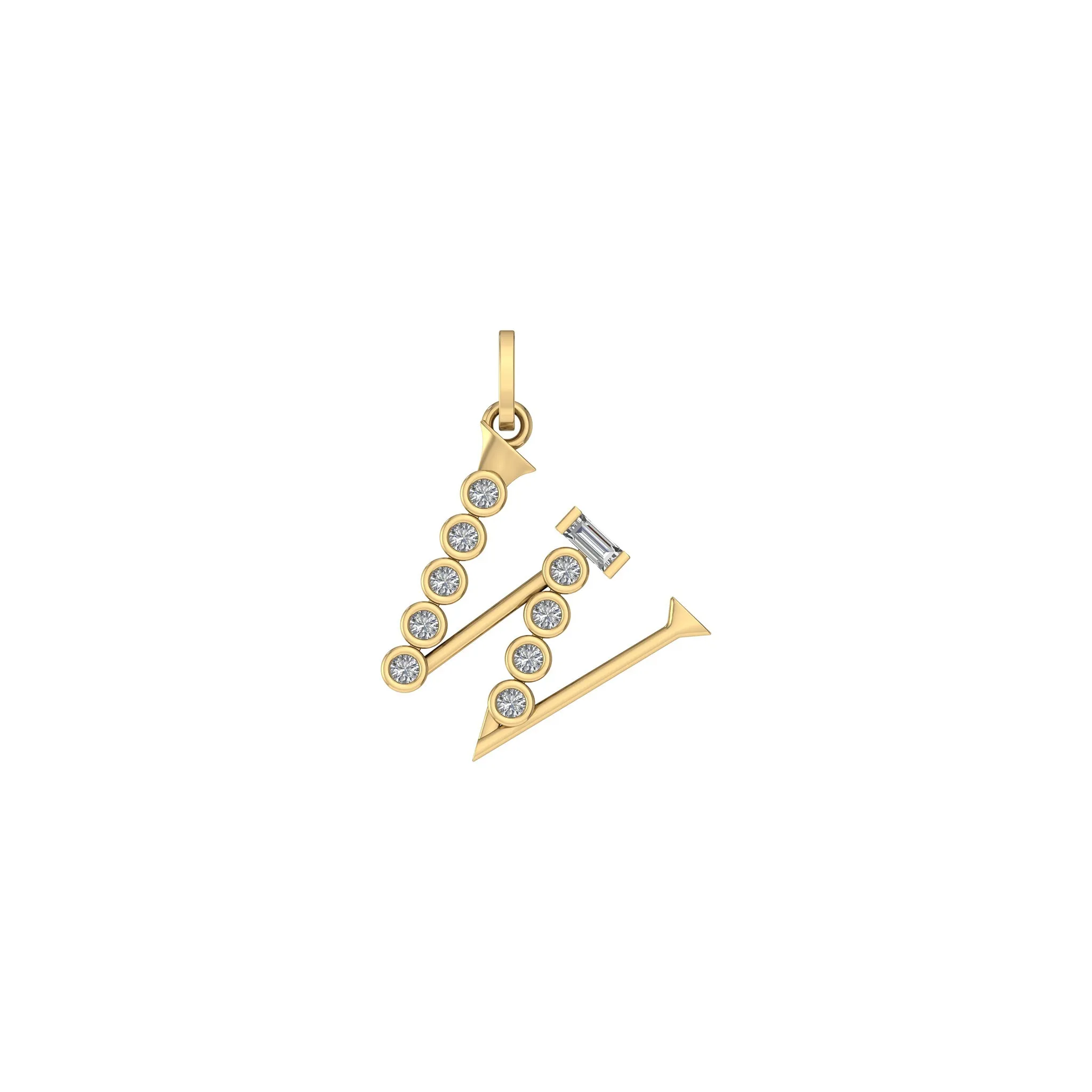 Diamond Initial Pendants in 18K Yellow Gold