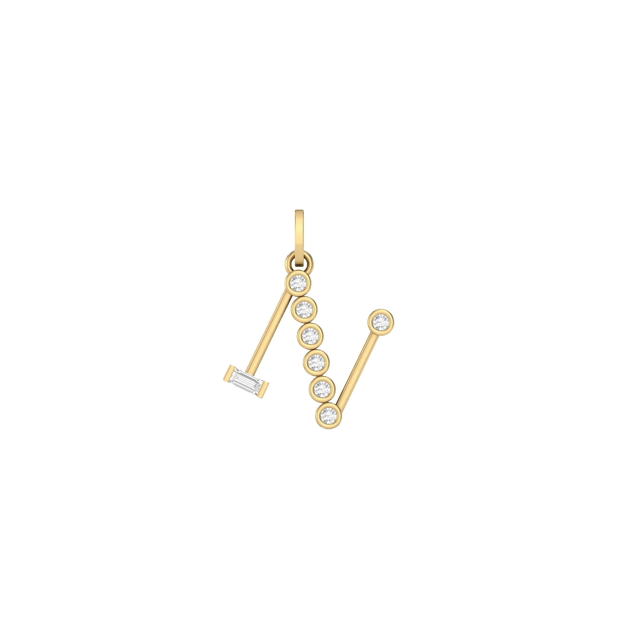 Diamond Initial Pendants in 18K Yellow Gold