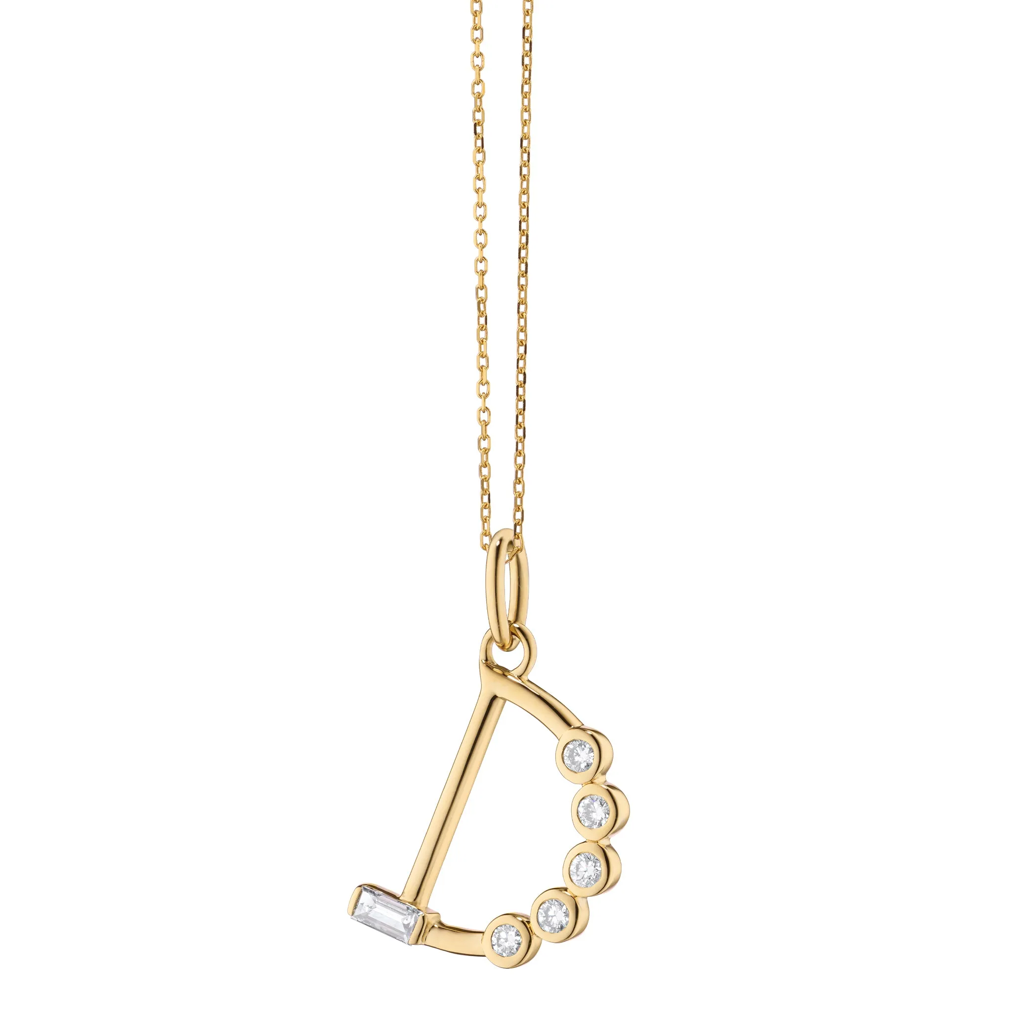 Diamond Initial Pendants in 18K Yellow Gold