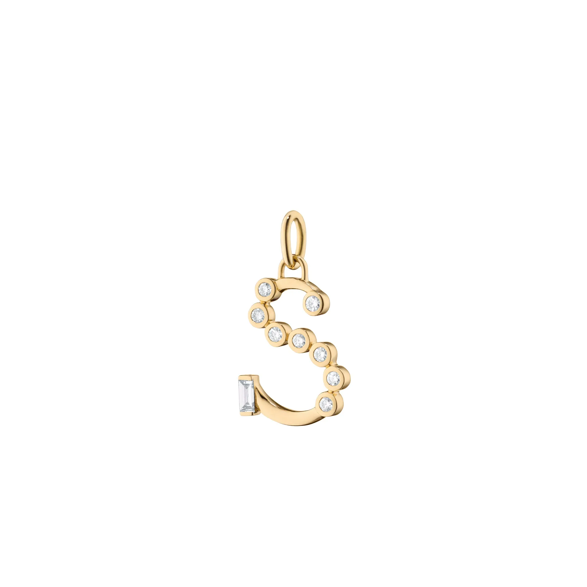 Diamond Initial Pendants in 18K Yellow Gold