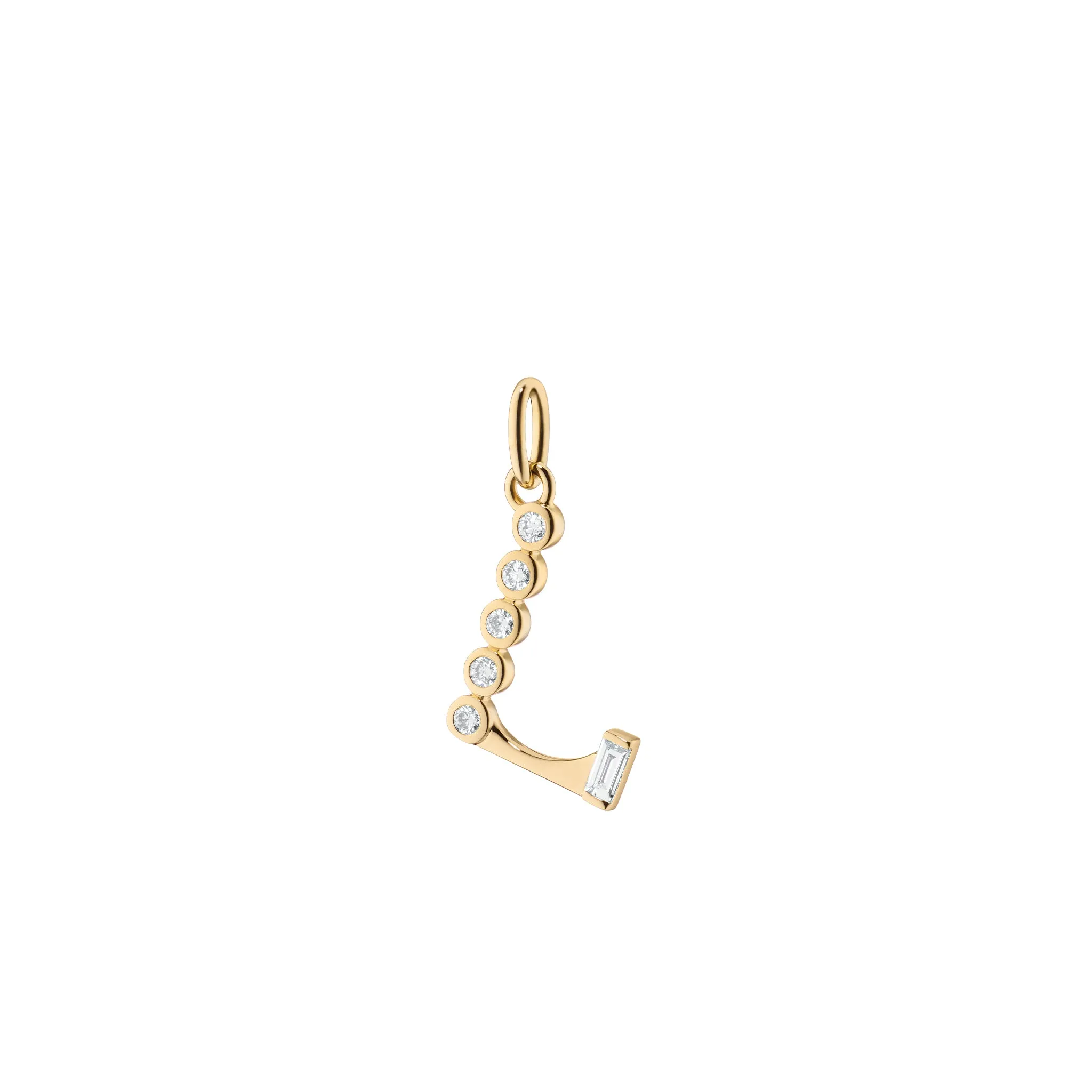 Diamond Initial Pendants in 18K Yellow Gold