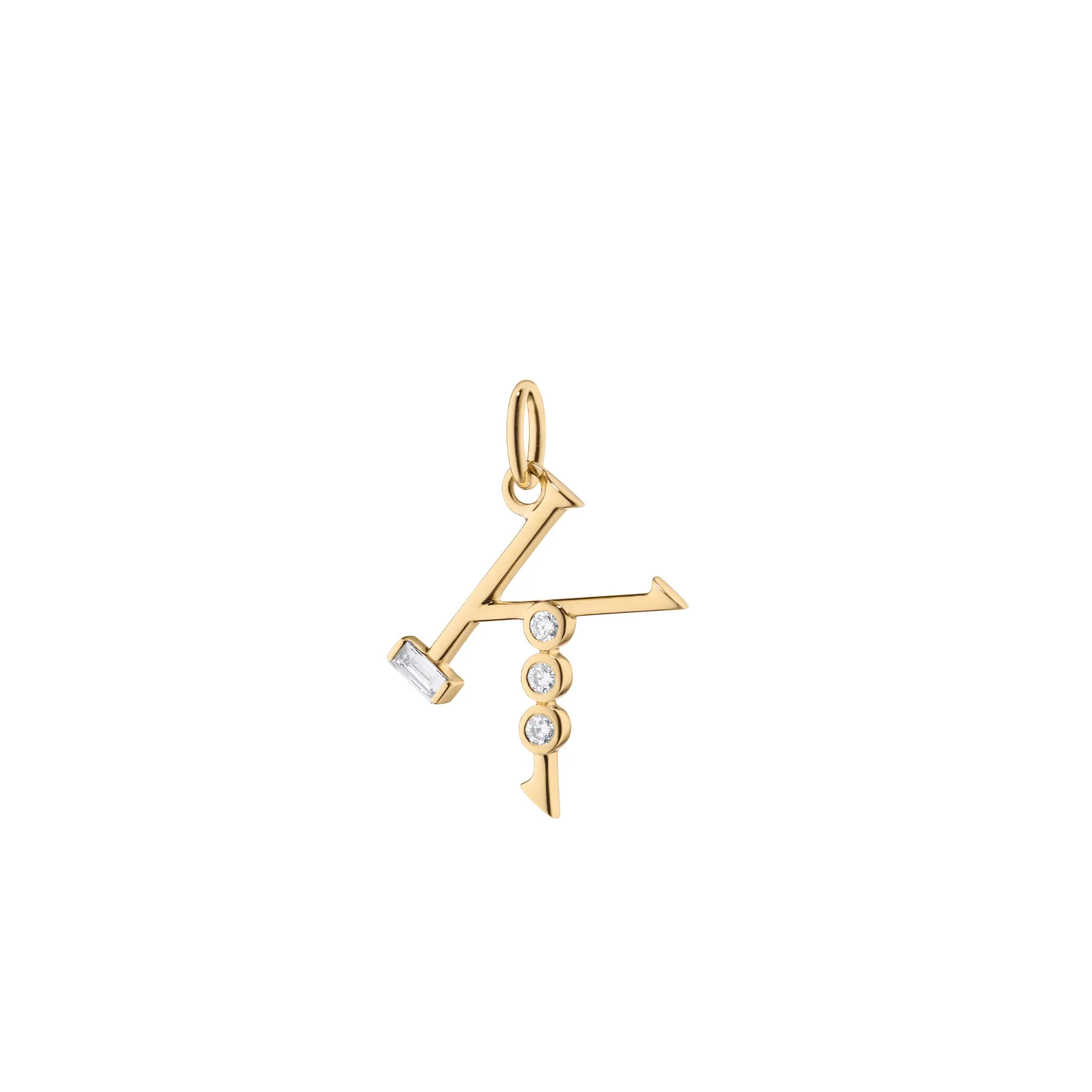 Diamond Initial Pendants in 18K Yellow Gold